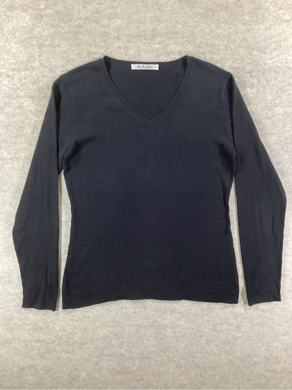 Caroline Grace black V-Neck Long Sleeve Sweater